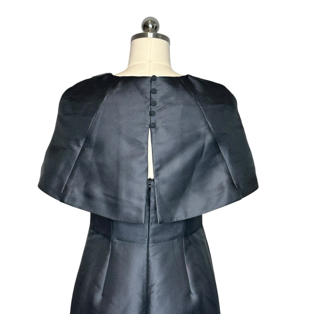 Mestiza Eve Black Capelet Convertible Floral Column Gown| Size 6 - Picture 9 of 14